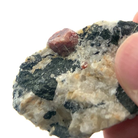 Red Zircon Crystal on Matrix 47.83g - Picture 3 of 10